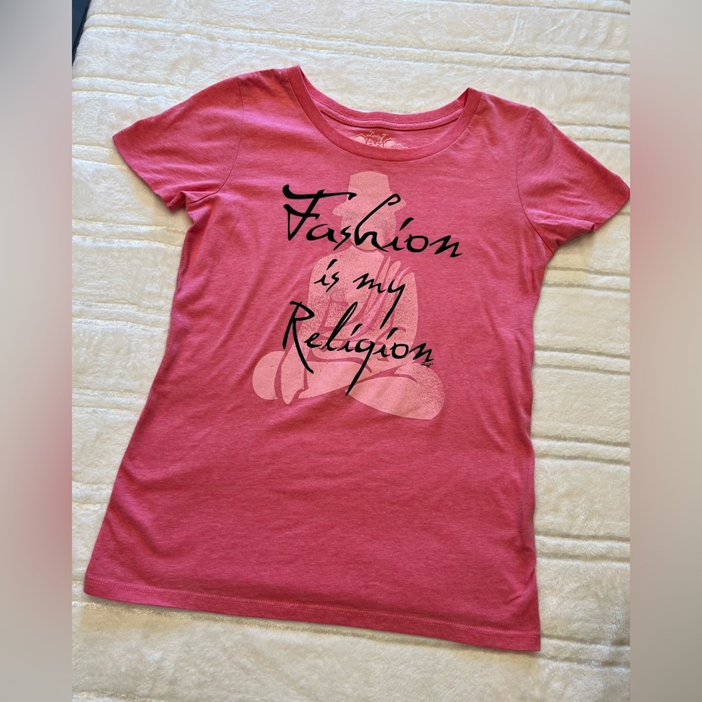 Lucky 7 “Fashion is My Religion” Pink T-shirt